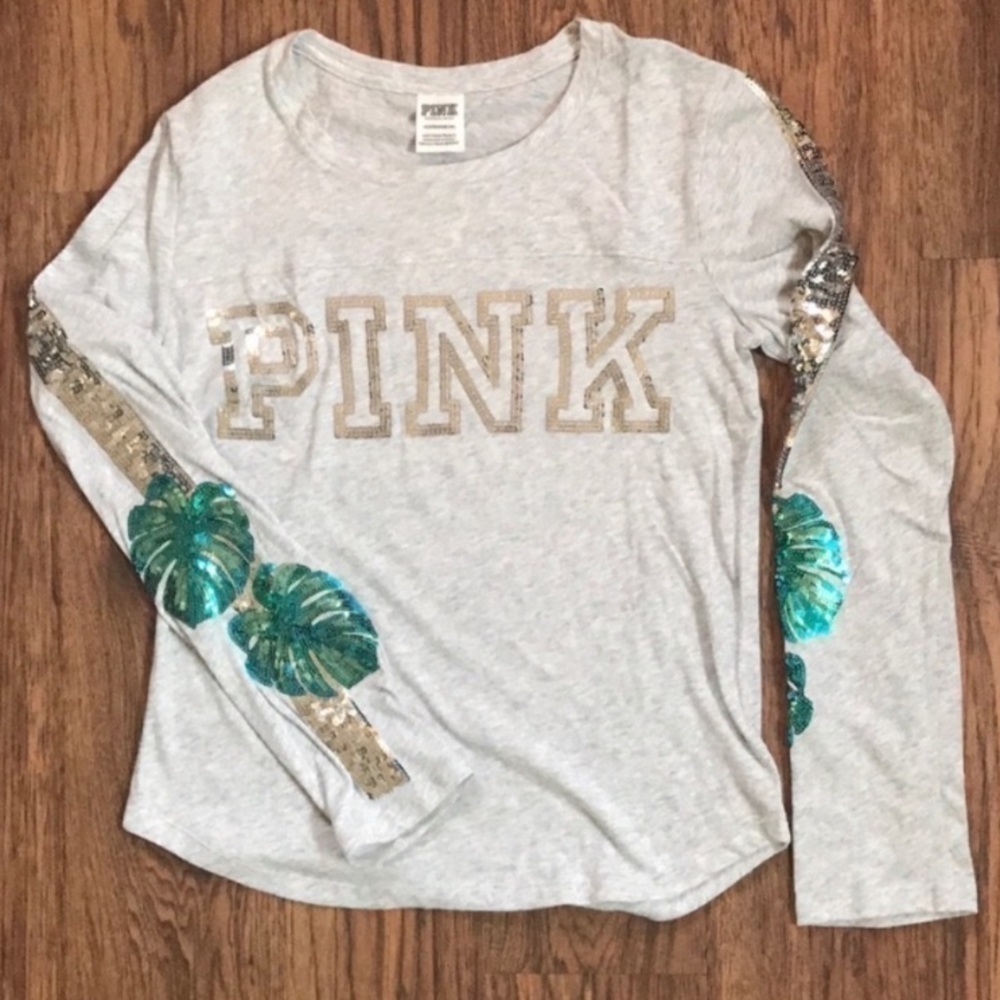 VS PINK Tropical Silver Bling Top